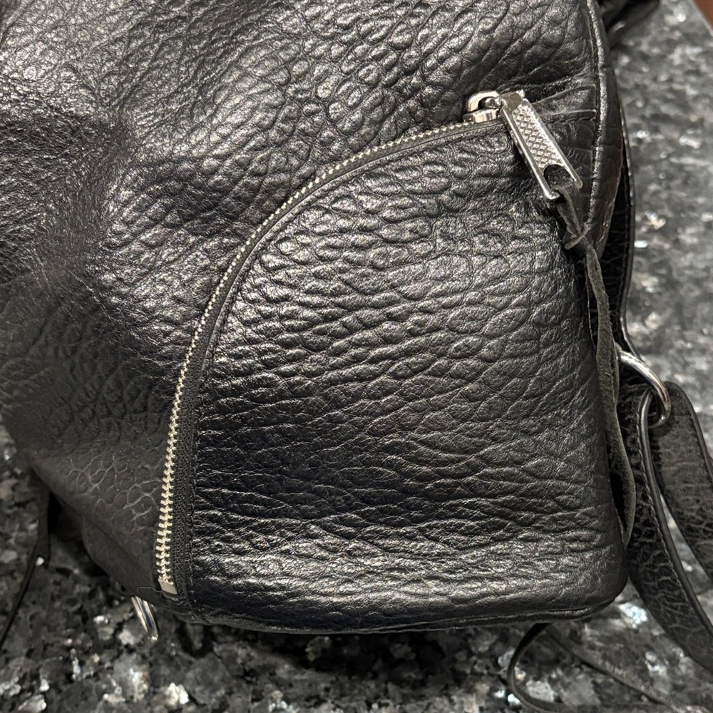 Rebecca Minkoff Julian Black Leather Backpack with Silver Accents - Picture 8 of 9
